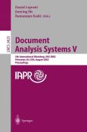 Document Analysis Systems V di D. Lopresti, Jinlian Hu, R. Kashi edito da Springer Berlin Heidelberg