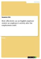 How Effectively Can An English Employer Restrict An Employee's Activity After The Employment Ends? di Susanne Eck edito da Grin Publishing