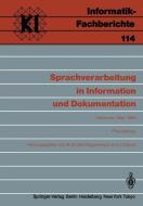 Sprachverarbeitung in Information und Dokumentation edito da Springer Berlin Heidelberg