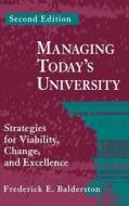 Managing Todays University 2e di Balderston edito da John Wiley & Sons