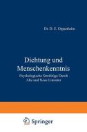 Dichtung und Menschenkenntnis di Na Oppenheim edito da Springer Berlin Heidelberg
