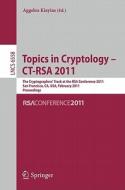 Topics In Cryptology - Ct-rsa edito da Springer-verlag Berlin And Heidelberg Gmbh & Co. Kg