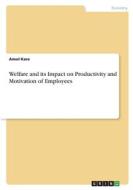 Welfare and its Impact on Productivity and Motivation of Employees di Amol Kare edito da GRIN Verlag