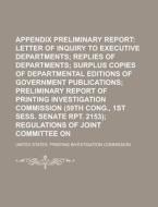 Appendix and Preliminary Report di United States Commission edito da Rarebooksclub.com