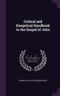 Critical And Exegetical Handbook To The Gospel Of John di Heinrich August Wilhelm Meyer edito da Palala Press