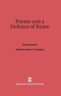 Poems and a Defence of Ryme di Samuel Daniel edito da Harvard University Press