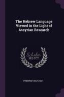 The Hebrew Language Viewed in the Light of Assyrian Research di Friedrich Delitzsch edito da CHIZINE PUBN