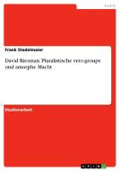David Riesman: Pluralistische veto-groups und amorphe Macht di Frank Stadelmaier edito da GRIN Verlag