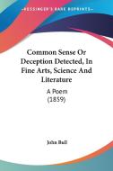 Common Sense Or Deception Detected, In Fine Arts, Science And Literature: A Poem (1859) di John Bull edito da Kessinger Publishing, Llc