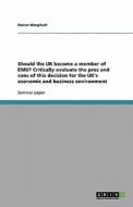 Should the UK Become a Member of Emu? Critically Evaluate the Pros and Cons of This Decision for the UK's Economic and Business Environment di Rainer Wargitsch edito da Grin Verlag