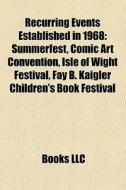 Recurring Events Established In 1968: Su di Books Llc edito da Books LLC, Wiki Series