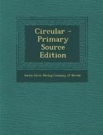 Circular - Primary Source Edition edito da Nabu Press