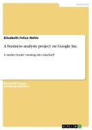 A business analysis project on Google Inc. di Elisabeth Felice Nehls edito da GRIN Publishing