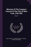 Minutes of the Common Council of the City of New York, 1784-1831; Volume 7 edito da CHIZINE PUBN