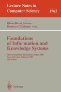 Foundations of Information and Knowledge Systems di K. D. Schwew, Klaus-Dieter Schewe edito da Springer Berlin Heidelberg