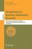 Perspectives in Business Informatics Research edito da Springer-Verlag GmbH