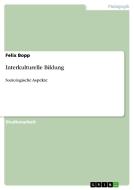 Interkulturelle Bildung di Felix Bopp edito da Grin Publishing