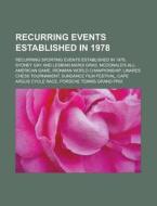 Recurring Events Established In 1978: Sy di Books Llc edito da Booksllc.Net