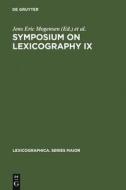 Symposium on Lexicography IX edito da De Gruyter