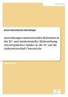 Auswirkungen institutioneller Reformen in der EU und institutioneller Einbeziehung osteuropäischer Länder in die EU auf  di Karin Palmetshofer-Hörschinger edito da Diplom.de