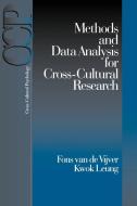Methods and Data Analysis for Cross-Cultural Research di Fons J. R. van de Vijver, Karey Leung, Professor Kwok Leung edito da SAGE Publications Inc