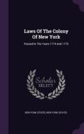 Laws Of The Colony Of New York di New Yor State edito da Palala Press