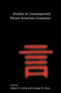 Studies in Contemporary Phrase Structure Grammar edito da Cambridge University Press