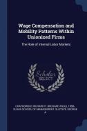 Wage Compensation and Mobility Patterns Within Unionized Firms: The Role of Internal Labor Markets di Richard P. Chaykowski, George A. Slotsve edito da CHIZINE PUBN