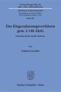 Das Klagezulassungsverfahren gem. § 148 AktG di Andreas Gaschler edito da Duncker & Humblot GmbH