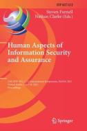 Human Aspects of Information Security and Assurance edito da Springer International Publishing