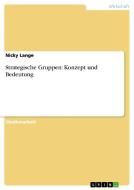 Strategische Gruppen: Konzept und Bedeutung di Nicky Lange edito da GRIN Publishing