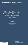 Nanotubes, Nanowires, Nanobelts and Nanocoils - Promise, Expectations and Status edito da Cambridge University Press