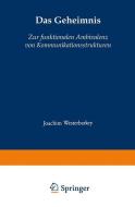 Das Geheimnis di Joachim Westerbarkey edito da VS Verlag für Sozialwissenschaften