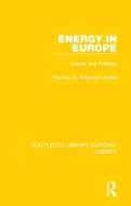 Energy In Europe di Thomas G. Weyman-Jones edito da Taylor & Francis Ltd