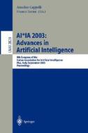 AI*IA 2003: Advances in Artificial Intelligence edito da Springer Berlin Heidelberg