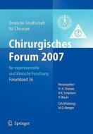 Chirurgisches Forum 2007 Fur Experimentelle Und Klinische Forschung edito da Springer-verlag Berlin And Heidelberg Gmbh & Co. Kg