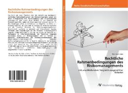 Rechtliche Rahmenbedingungen des Risikomanagements di Martina Stüber edito da AV Akademikerverlag