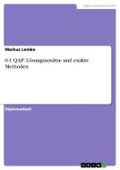 0-1 QAP: Lösungsansätze und exakte Methoden di Markus Lemke edito da GRIN Publishing