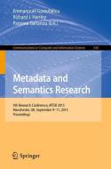 Metadata and Semantics Research edito da Springer-Verlag GmbH