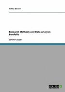 Research Methods and Data Analysis Portfolio di Volker Schmid edito da GRIN Publishing