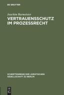 Vertrauensschutz im Prozeßrecht di Joachim Burmeister edito da De Gruyter