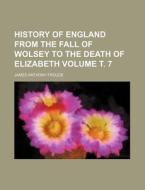 History of England from the Fall of Wolsey to the Death of Elizabeth Volume . 7 di James Anthony Froude edito da Rarebooksclub.com