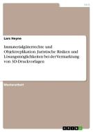 Immaterialgüterrechte und Objektreplikation. Juristische Risiken und Lösungsmöglichkeiten bei der Vermarktung von 3D-Dru di Lars Heyne edito da GRIN Publishing