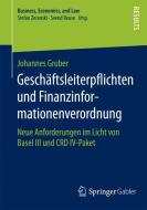 Geschäftsleiterpflichten und Finanzinformationenverordnung di Johannes Gruber edito da Springer Fachmedien Wiesbaden