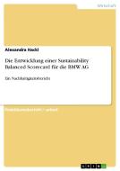 Die Entwicklung einer Sustainability Balanced Scorecard für die BMW AG di Alexandra Hackl edito da GRIN Verlag