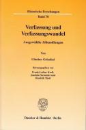Verfassung und Verfassungswandel di Günther Grünthal edito da Duncker & Humblot GmbH