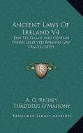 Ancient Laws of Ireland V4: Din Tectugad and Certain Other Selected Brehon Law Tracts (1879) di A. G. Richey, Thaddeus O'Mahony edito da Kessinger Publishing