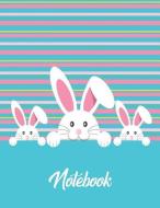 Notebook: Cute Bunnies Peeping Out Wide Ruled Composition Note Book 8.5x11 Lined Paper 70 Sheets (140 Pages) Blue Pink G di Studiometzger edito da INDEPENDENTLY PUBLISHED