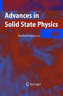 Advances in Solid State Physics di B. Kramer edito da Springer Berlin Heidelberg