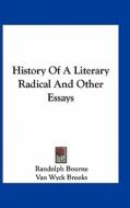 History of a Literary Radical and Other Essays di Randolph Bourne edito da Kessinger Publishing